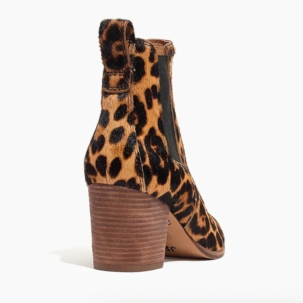Madewell the Regan leopard print calf hair ankle boots